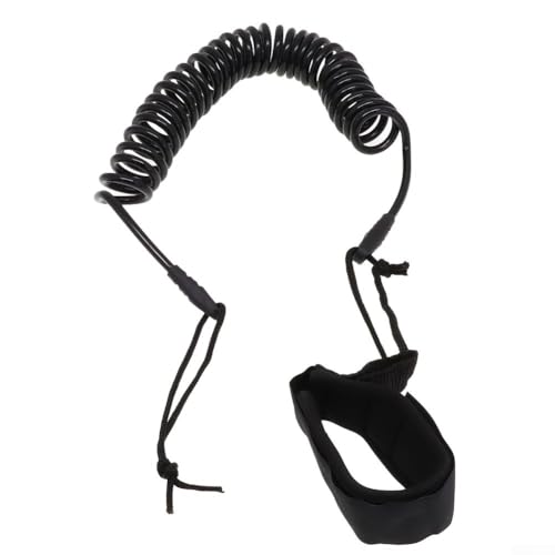 Bequeme 3 m lange SU-P-Leine mit verstellbarem Knöchelriemen, perfekter Begleiter für Ihr Surfbrett (schwarz) von Tidevib