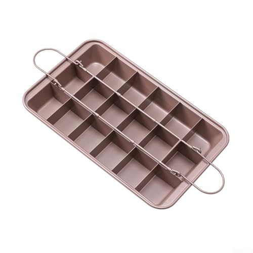Brownie-Backform mit herausnehmbaren Trennwänden, für 18 perfekt geschnittene Brownies, spülmaschinenfest und leicht zu reinigen (Roségold) von Tidevib