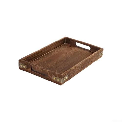 Chic Serviertablett aus Holz mit Untersetzern für Unterhaltung und Essen (klein) von Tidevib