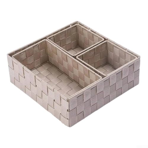 Dekorativer handgewebter Korb zur stilvollen Aufbewahrung verschiedener Haushaltsgegenstände (Khaki) von Tidevib