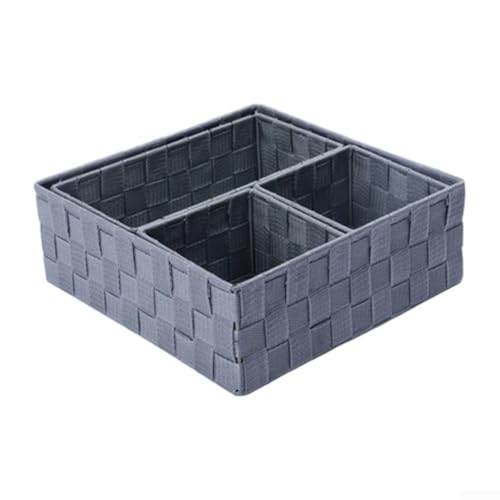 Dekorativer handgewebter Korb zur stilvollen Aufbewahrung verschiedener Haushaltsgegenstände (grau) von Tidevib