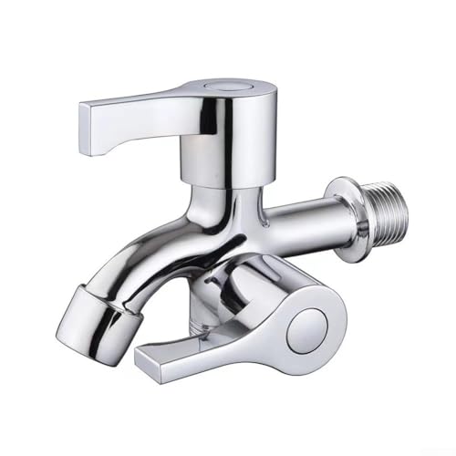 Doppelzweck-Wasserhahn aus Zinklegierung mit Chrom-Finish, perfekt für Waschmaschinen und mehr (A) von Tidevib