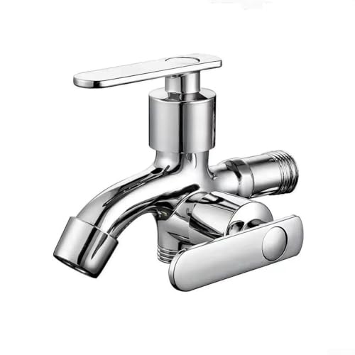 Doppelzweck-Wasserhahn aus Zinklegierung mit Chrom-Finish, perfekt für Waschmaschinen und mehr (C) von Tidevib