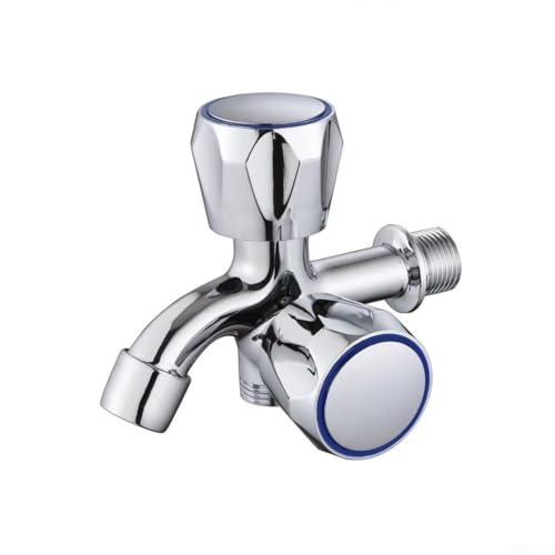 Doppelzweck-Wasserhahn aus Zinklegierung mit Chrom-Finish, perfekt für Waschmaschinen und mehr (D) von Tidevib