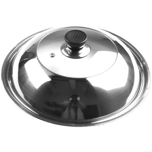 Effizienter Edelstahldeckel zum Kochen von Wok, reduziert Ölspritzer mit Leichtigkeit (30 cm) von Tidevib
