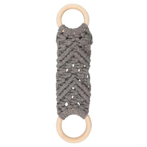 Eleganter Handtuchhalter aus Baumwolle mit Holzakzenten verbessern die Funktionalität Ihrer Küche oder Ihres Badezimmers (grau) von Tidevib