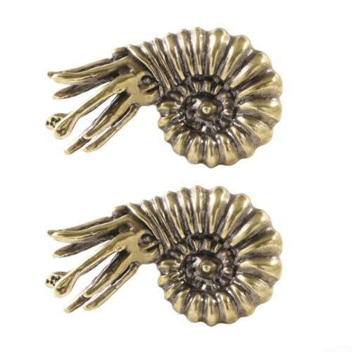 Elegantes 2-teiliges Set aus Ammonit-Schubladengriffen, künstlerisches Messing, für Heimdekoration (B) von Tidevib