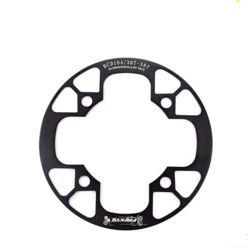 Fahrrad-Kettenschutz 104BCD Aluminiumlegierung Teile für Rennrad (36-38T Schwarz) von Tidevib