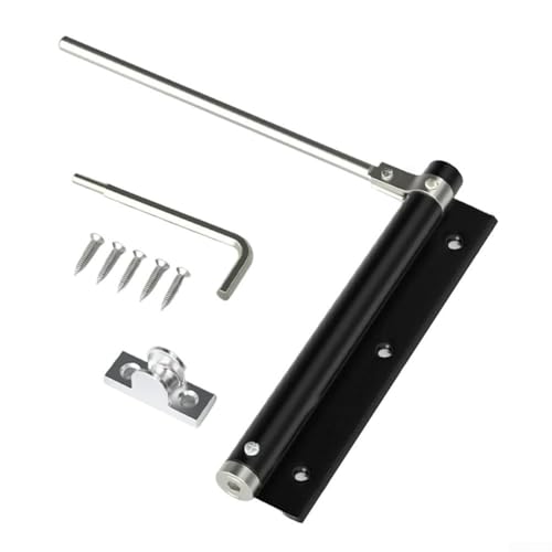 Feuerfester Türschließer mit Aluminiumlegierungskonstruktion und hydraulischem Puffer, einstellbare Türschließkraft zur Geräuschreduzierung an Standardtüren (L-Schwarz) von Tidevib