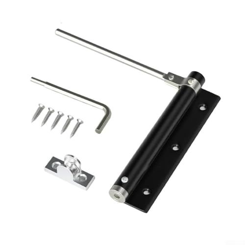 Feuerfester Türschließer mit Aluminiumlegierungskonstruktion und hydraulischem Puffer, einstellbare Türschließkraft zur Geräuschreduzierung an Standardtüren (S-Schwarz) von Tidevib