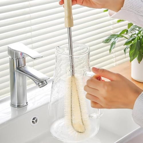 Flaschen- und Tassenbürste mit langem Griff, perfektes Scheuerwerkzeug für effiziente Küchenreinigung und -wartung (verlängerter Abschnitt 50 cm) von Tidevib