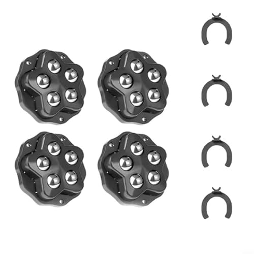 Furniture Mobility 4 x Kugelräder mit 5 Perlen für einfaches Umpositionieren (schwarz) von Tidevib