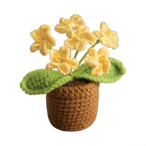 Handgefertigter Mini-Blumentopf mit hübschem Vergissmeinnicht-Design für jeden Raum (gelb) von Tidevib