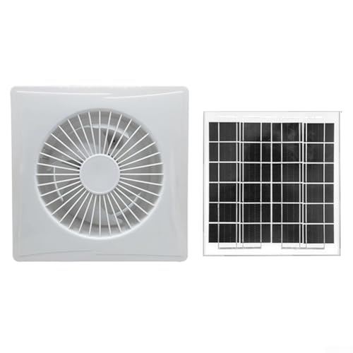 Hocheffizienter 12 V 8 W Solar-Abluftventilator mit Anti-Schmutz-Rückschlagventil für Haustierzuchträume (15,2 cm Ventilator) von Tidevib