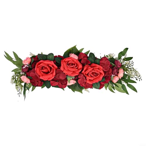 Hochzeitsbogen Blumen Romantische künstliche Rose Swag für elegantes Zuhause und Zeremonie zur Dekoration (rot) von Tidevib