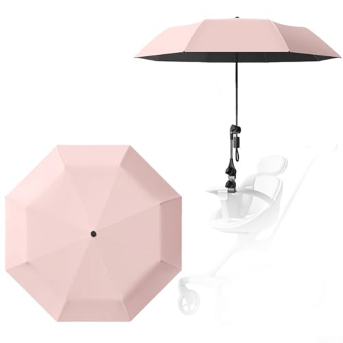 Kinderwagen-Sonnenschirm mit UPF 50+ Schutz, stilvolles Design für Sicherheit im Freien (Rosa) von Tidevib