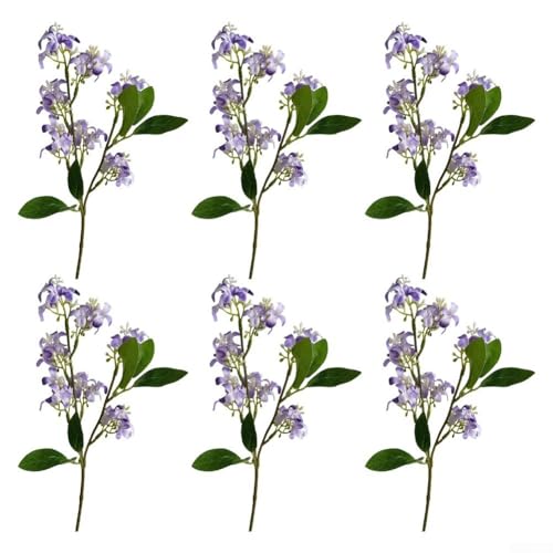 Künstliche Osmanthus-Blumen aus Seide, perfekt für Eleganz in Ihr Wohnzimmer-Dekor (lila), 6 Stück von Tidevib