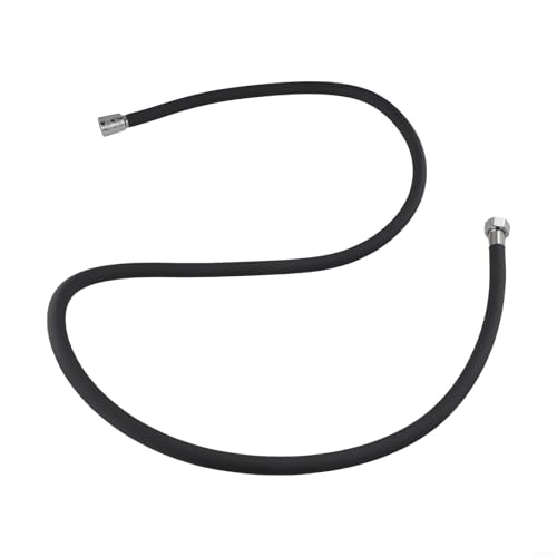 Langer flexibler Silikon-Brauseschlauch, 1 5 m Verlängerungsrohr, geeignet für Duschköpfe und verschiedene Badezimmer-Sprüharmaturen (schwarz) von Tidevib