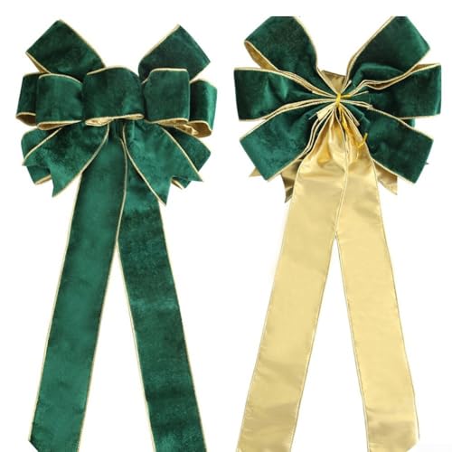Lebhafter Flanell-Weihnachtsschleifenanhänger, verschönert Ihre Innen- und Außendekoration (grün) von Tidevib
