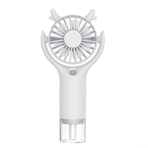 Leichter Handventilator mit Wassersprühfunktion, perfekt für Reisen und heiße Sommertage (weiß) von Tidevib