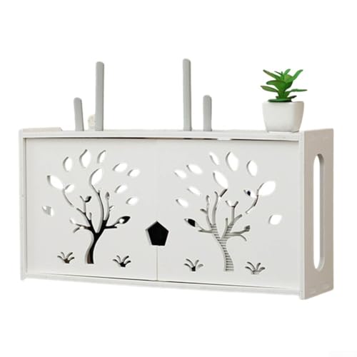 Living Room Wireless Router Storage Rack for Wall Mounted WiFi and TV Accessories (B) von Tidevib