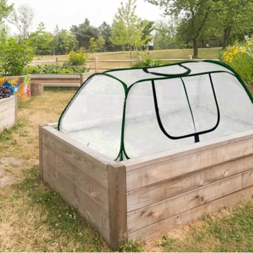 Mehrzweck-Pflanzenabdeckung aus Polyethylen für Gartenbeete und Gewächshäuser, ausgestattet mit aufrollbarer Reißverschluss-Tür für einfachen Zugang und Erdspießen für eine stabile Installation Mehrzweck-Pflanzenabdeckung aus Polyethylen für Gartenbeete und Gewächshäuser, ausgestattet mit aufrollbarer Reißverschluss-Tür für einfachen Zugang und Erdspießen für eine stabile Installation von Tidevib