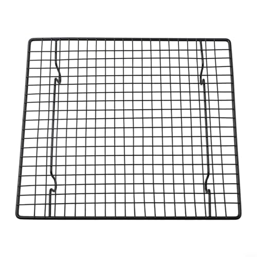 Metall-Kuchen-Kühlgitter mit Nicht-Beschichtung zum Backen und Grillen, vollseitiges Design-Tablett für Luftzirkulation und gleichmäßige Hitze für schnelleres Kochen (26 x 23 cm) von Tidevib