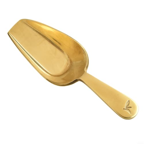 Mini-Teelöffel aus Messing zum Schöpfen von losen Teeblättern, Kaffee, Zucker und Gewürzen, funktionales Werkzeug für Küche und Teezubereitung (A) von Tidevib