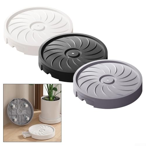Mobile Blumentopf-Tablett mit Lenkrollen und Wasserablaufsystem zur Unterstützung der Platzierung und Pflege von Zimmerpflanzen (schwarz, 30 cm) von Tidevib