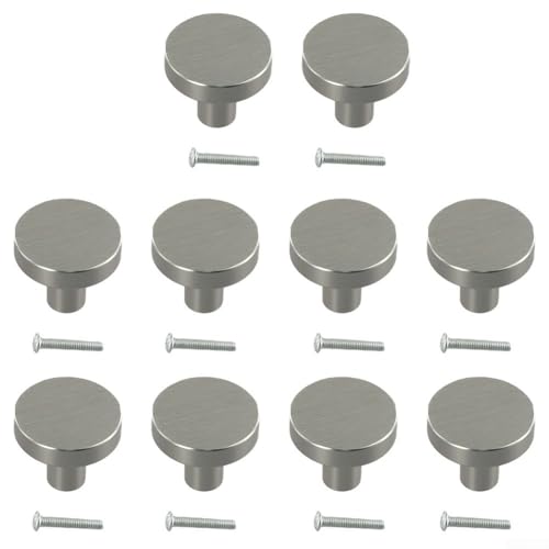 Moderner runder Griff für Schubladen und Schränke, einfache Installation mit Raumfahrt-Aluminium-Design (10 Stück) von Tidevib