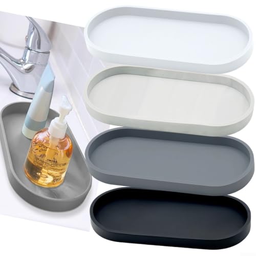 Organisieren Sie Ihr Badezimmer mit diesem Silikon-Seifenspender und Waschbecken-Organizer, bruchsicheres Design (Weiß B) von Tidevib