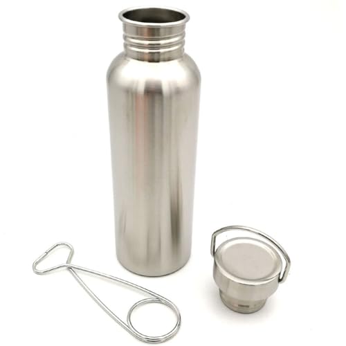 Outdoor-Wasserflasche mit Haken zum Aufhängen für einfache Verwendung in Camping- und Überlebenssituationen (750 ml) von Tidevib