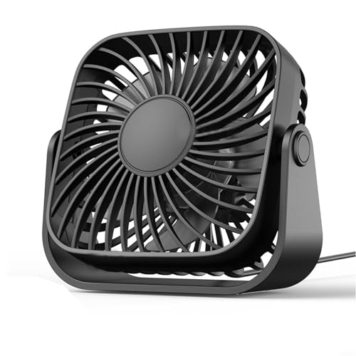 Persönlicher tragbarer Ventilator mit USB-Anschluss, leiser Betrieb und mehreren Geschwindigkeitsoptionen für den Einsatz überall (schwarz) von Tidevib