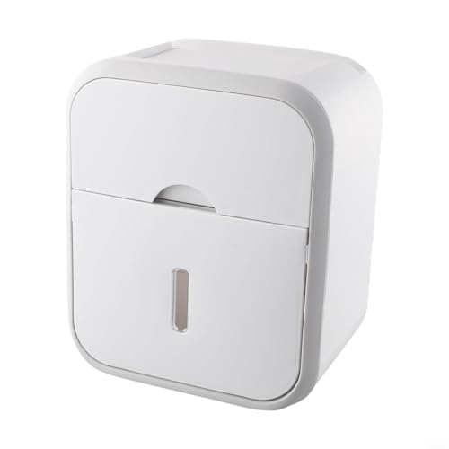 Platzsparende Taschentuchbox zum Aufhängen, doppellagiges Design für praktische Aufbewahrung von Toilettenpapier im Badezimmer (grau) von Tidevib