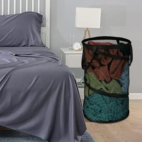 Praktischer faltbarer Wäschekorb für Zuhause, Kinderzimmer oder Kinderzimmer mit stabilem Design (schwarz) von Tidevib