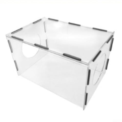 Professionelle Acryl-Staubbox mit praktischem Zugang mit zwei Löchern (200 x 180 x 300 mm) von Tidevib