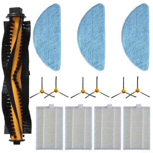 Roboterreiniger Hauptseitenbürste Filter Mop Tuch Teile für Aeno ARC0002S ARC0003S Ersatz kompatibel mit RC2S und RC3S Staubsaugern (A) von Tidevib