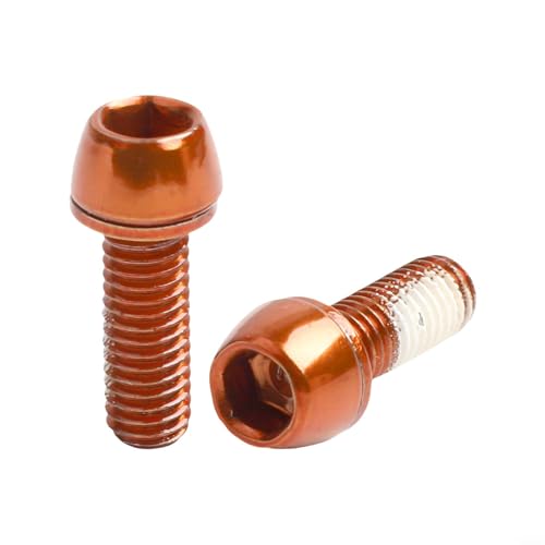 Robuste M6 x 18 mm Fahrrad-Kurbelschrauben mit Dichtung für sichere Kurbelgarnitur-Installation (orange) von Tidevib