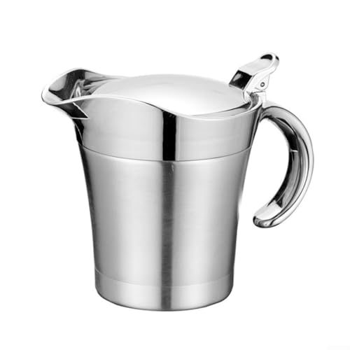 Sauciere aus Edelstahl mit innovativer Doppelisolierung und Klappdeckel für sichere Handhabung, 450 ml und 750 ml erhältlich (450 ml) von Tidevib