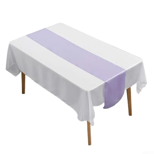 Schicker Satin-Tischläufer, verschönern Sie Ihre Veranstaltungsdekoration für Hochzeiten und Bankette (lila) von Tidevib