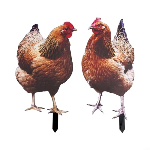 Schickes Acryl-Henn-Dekoration, auffälliges Hahn-Schild für Garten und Rasen (A+B) von Tidevib