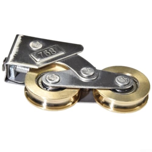 Schiebetürrollen aus Edelstahl und Messing, schnelle Installation für Heimwerker-Projekte (1 Stück) von Tidevib