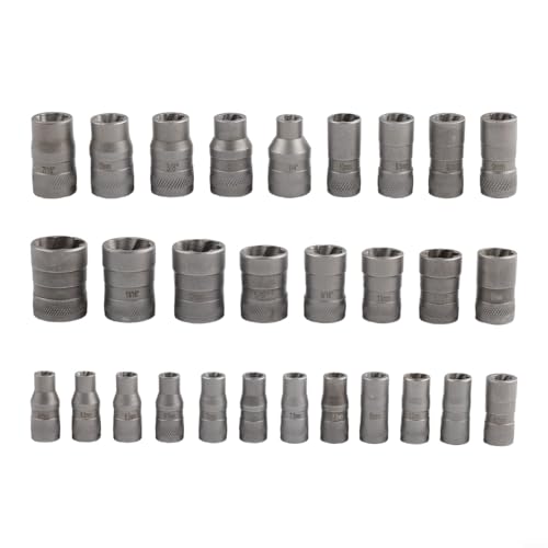 Schraubenausdreher mit 1/4 und 3/8 Zoll Adapter zum Entfernen von abisolierten Schrauben und Muttern, 32 Stück Schraubenausdreher mit 1/4 und 3/8 Zoll Adapter zum Entfernen von abisolierten Schrauben und Muttern, 32 Stück von Tidevib