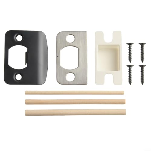 Sichere Türriegel-Reparatur mit Distanzscheibe und D-Typ-Schloss Schließblech-Kits (schwarz) von Tidevib
