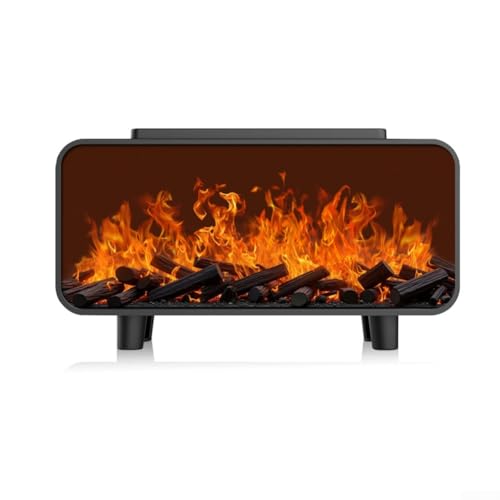 Simulation Kamin Ätherisches Öl Diffusor mit bunten LED-Lichtern und Luftbefeuchter, leiser Betrieb mit automatischer Abschaltung für Sicherheit (schwarz) von Tidevib