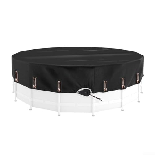 Solar-Poolabdeckung, rundes Design für Whirlpools und Kinderpools, reißfestes Oxford-Material, winddichte Kordelzug-Stabilität, kontrolliert die Verdunstung und hält die Temperatur (5,5 m) von Tidevib