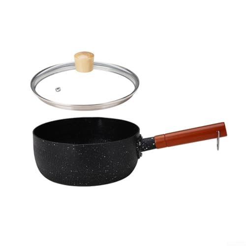 Stabiler Maifan Stone Suppentopf mit Antihaftbeschichtung für mühelose Zubereitung von Mahlzeiten und bequemes Ausgießen (schwarz, 18 cm) von Tidevib