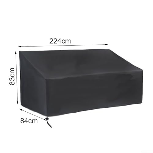 Strapazierfähiger Sofabezug aus 210D-Oxford-Stoff für den Außenbereich, mit Kordelzug-Verschluss, um Windheben zu verhindern und vor Wetter zu schützen (224 x 83 x 84 cm) von Tidevib