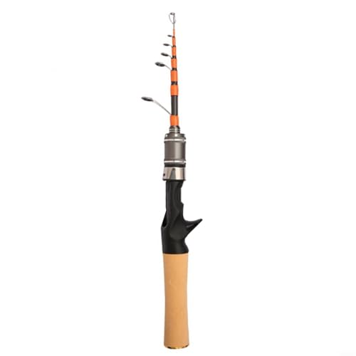 Tidevib 1,5 m Kohlefaser Teleskop-Angelrute UL Light Spin Casting Rute mit 7 Abschnitten 6 Führungen für Sea Rock Stream Angeln 0.9-2.7 kg Test von Tidevib