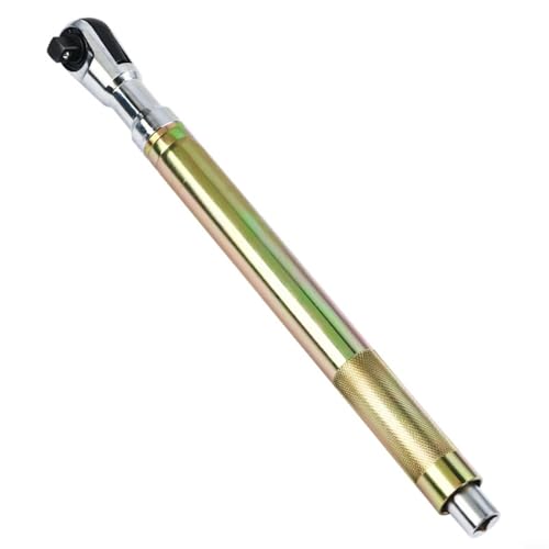 Tidevib 2-in-1 Automatischer Handschlüssel, hohes Drehmoment, Extender, Werkzeug, 16,8–33,6 kg-ft Reichweite, schlankes Design, 1/2-Zoll-Stecknuss, Stahl, Gold von Tidevib